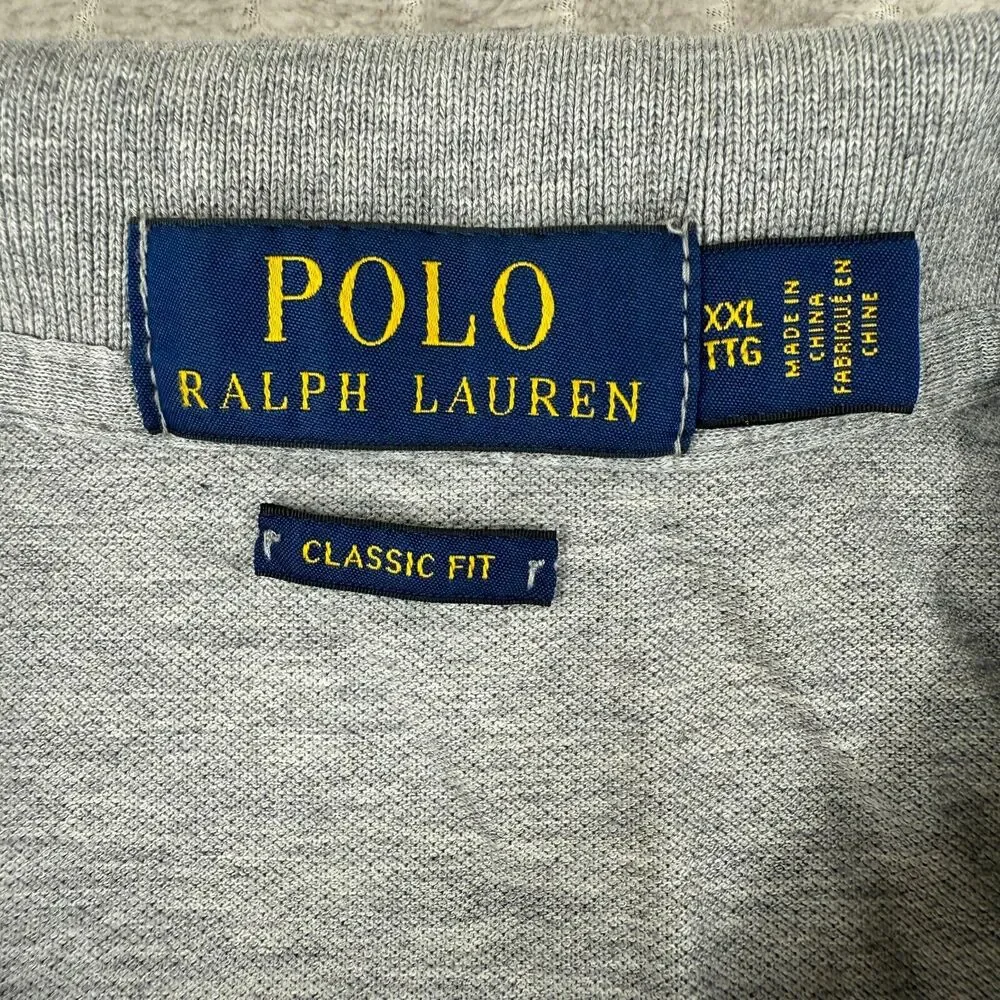 Polo Ralph Lauren Men's Shirt XXL Gray Classic Fit Gray‎ Pony Preppy Stretch